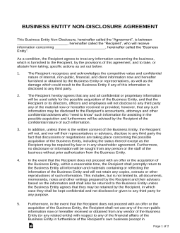 Business (Sale) Non-Disclosure Agreement (NDA)