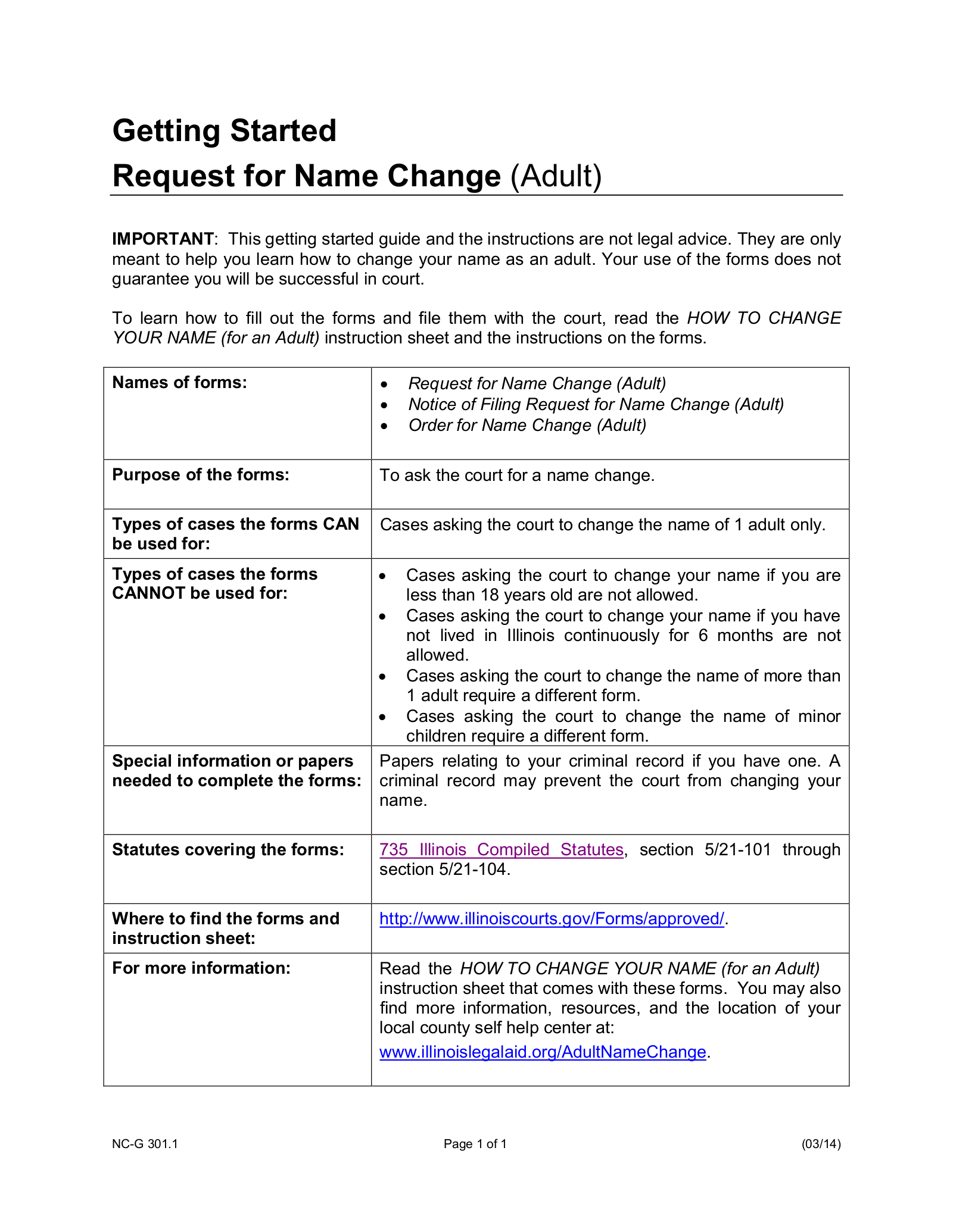 Illinois Name Change Forms | Statewide APPROVED