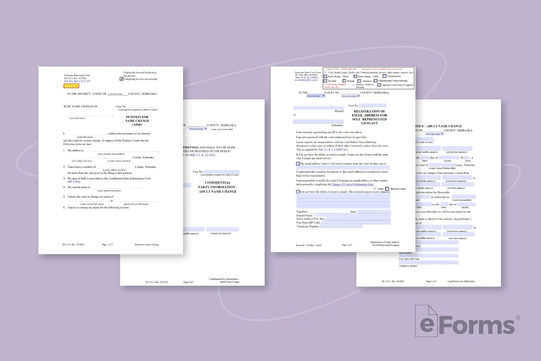 Required documents for name change.