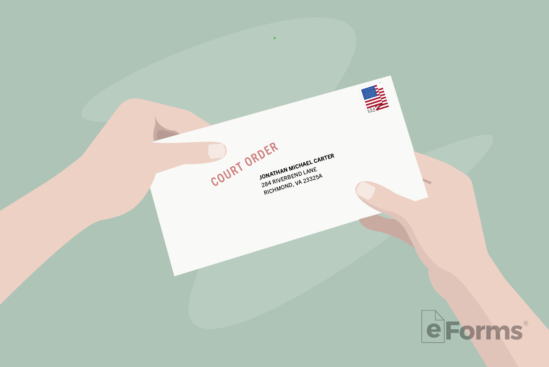 Court order received in envelope.