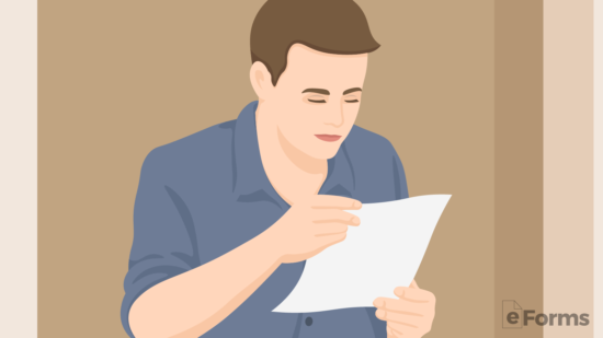 man reviewing letter from violating party