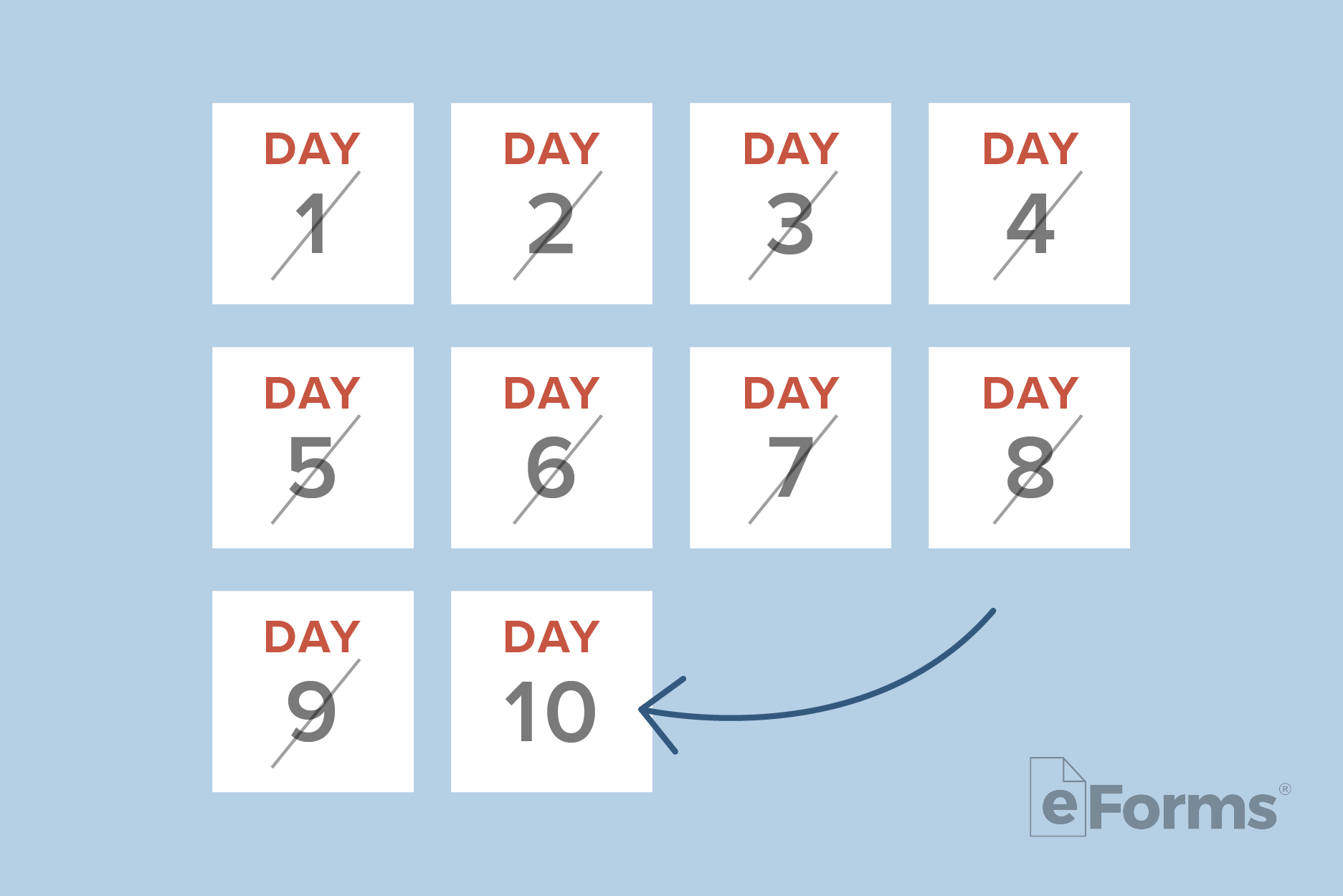 Calendar showing ten days.