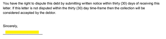 Sample Letter To Dispute A Debt from eforms.com