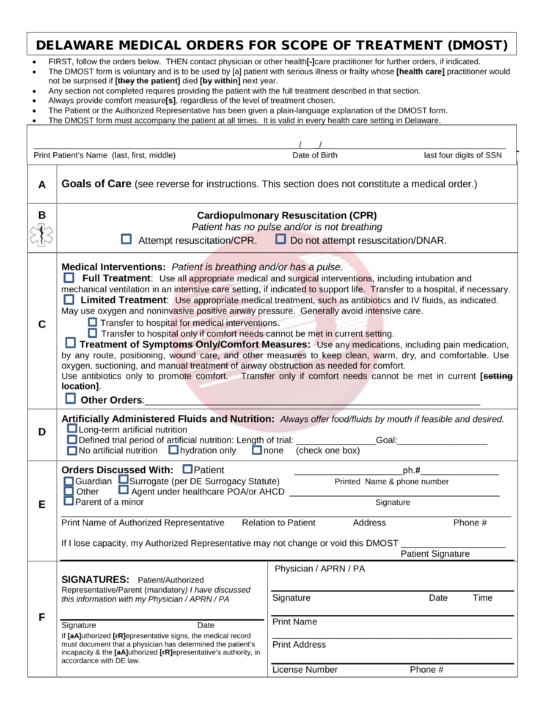 1+ New Hampshire Do Not Resuscitate Form Free Download B2D