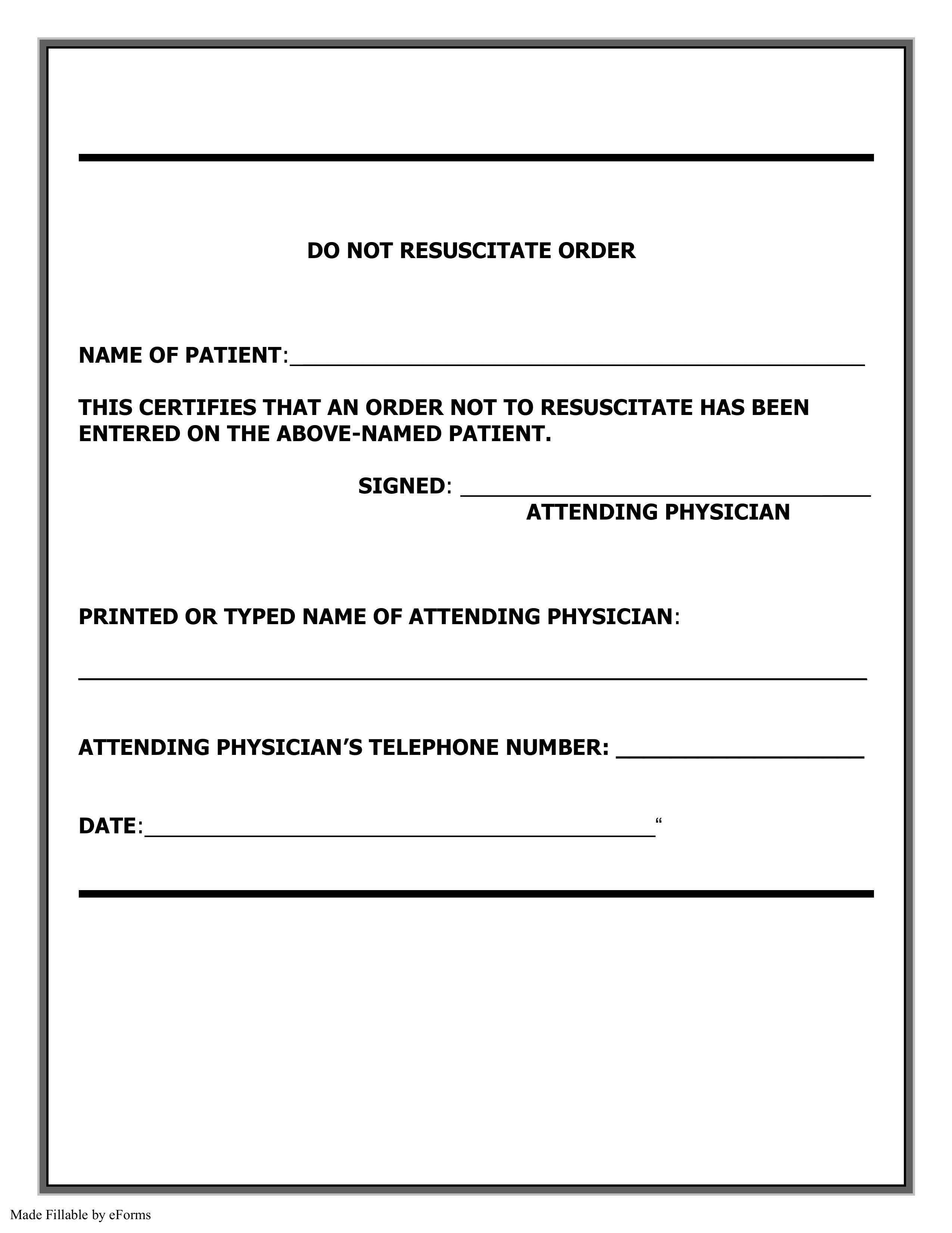 Free Printable Dnr Forms