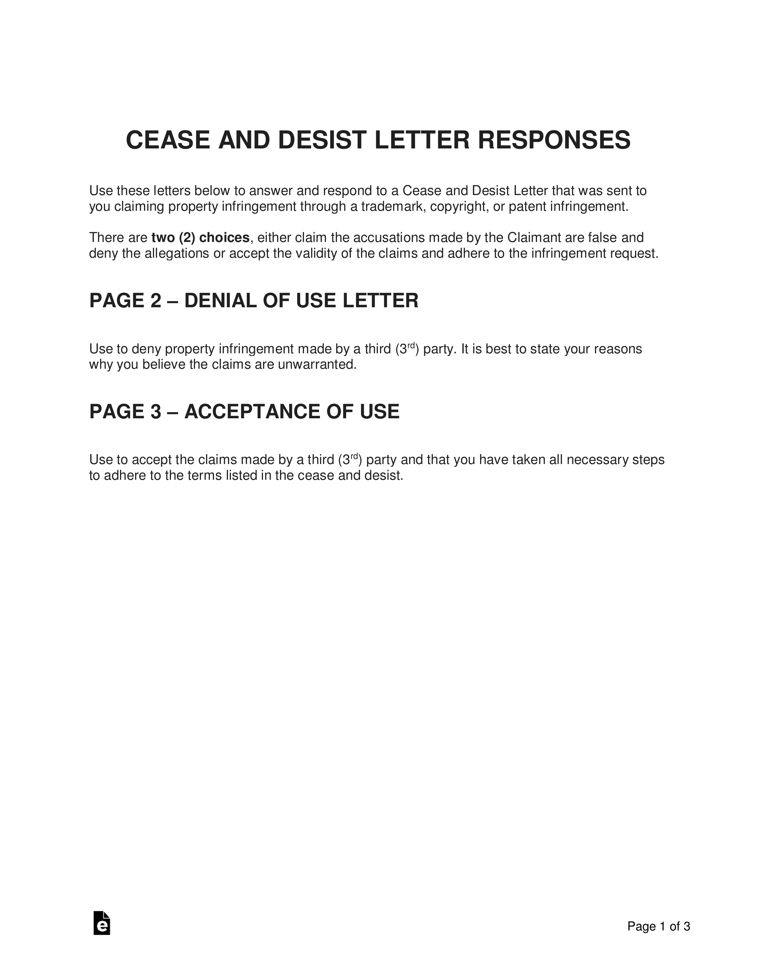 Trademark Cease And Desist Letter Template from eforms.com