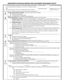 Mississippi Do Not Resuscitate (DNR) Order Form