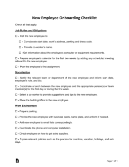 New Employee On-Boarding Checklist