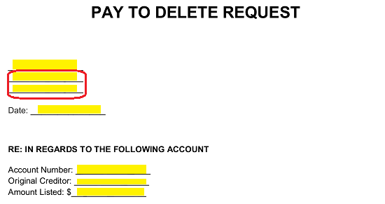 Pay For Delete Letter Template