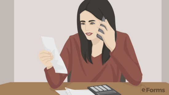woman on phone with credit bureau