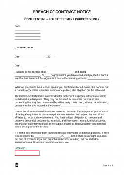 Breach of Contract Demand Letter
