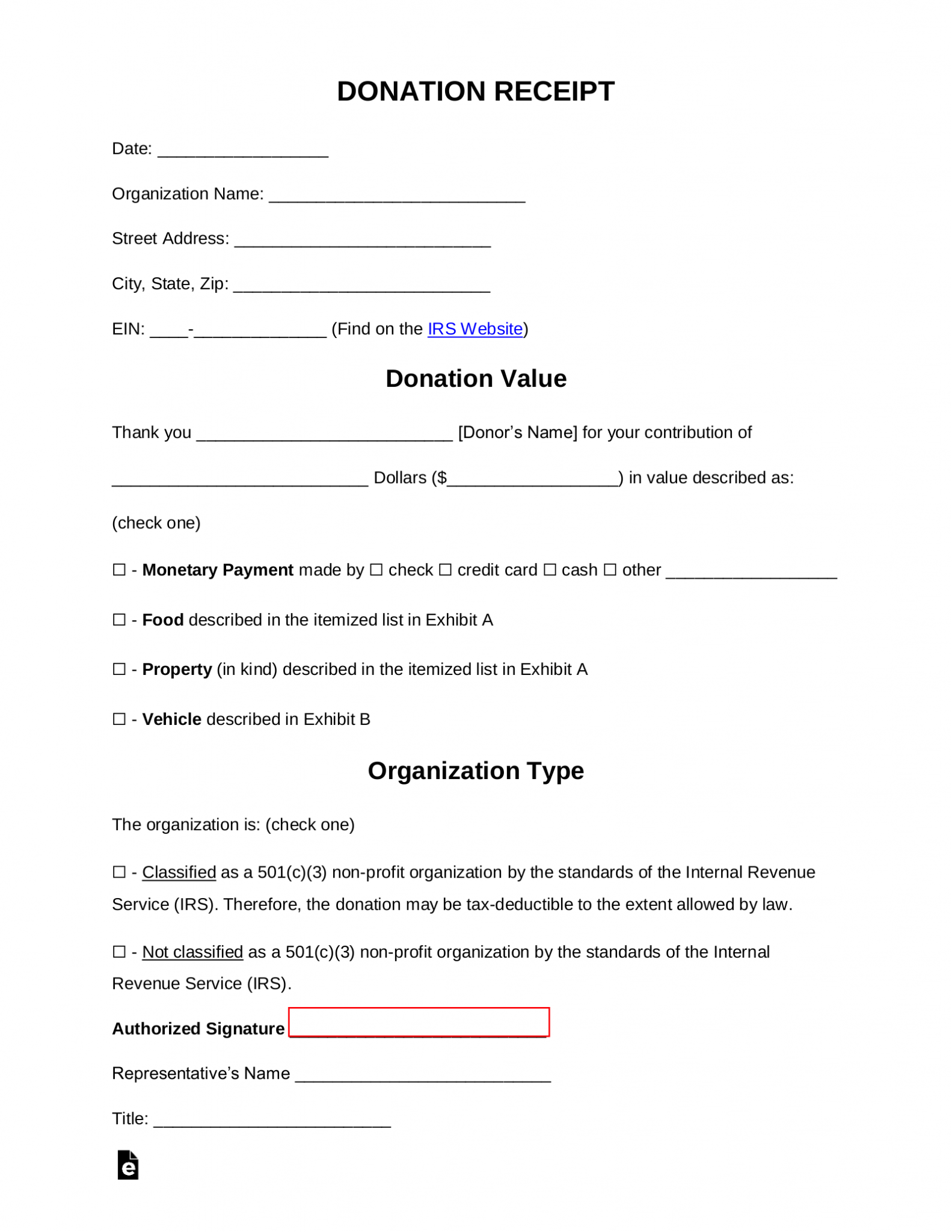 Free Donation Receipt Templates | Samples - PDF | Word – eForms