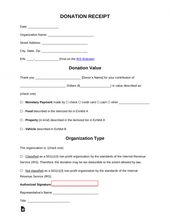 Free Donation Receipt Templates Samples PDF Word eForms