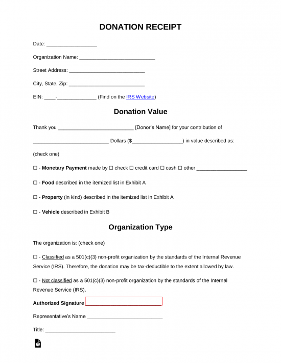 Free Donation Receipt Templates Samples PDF Word EForms