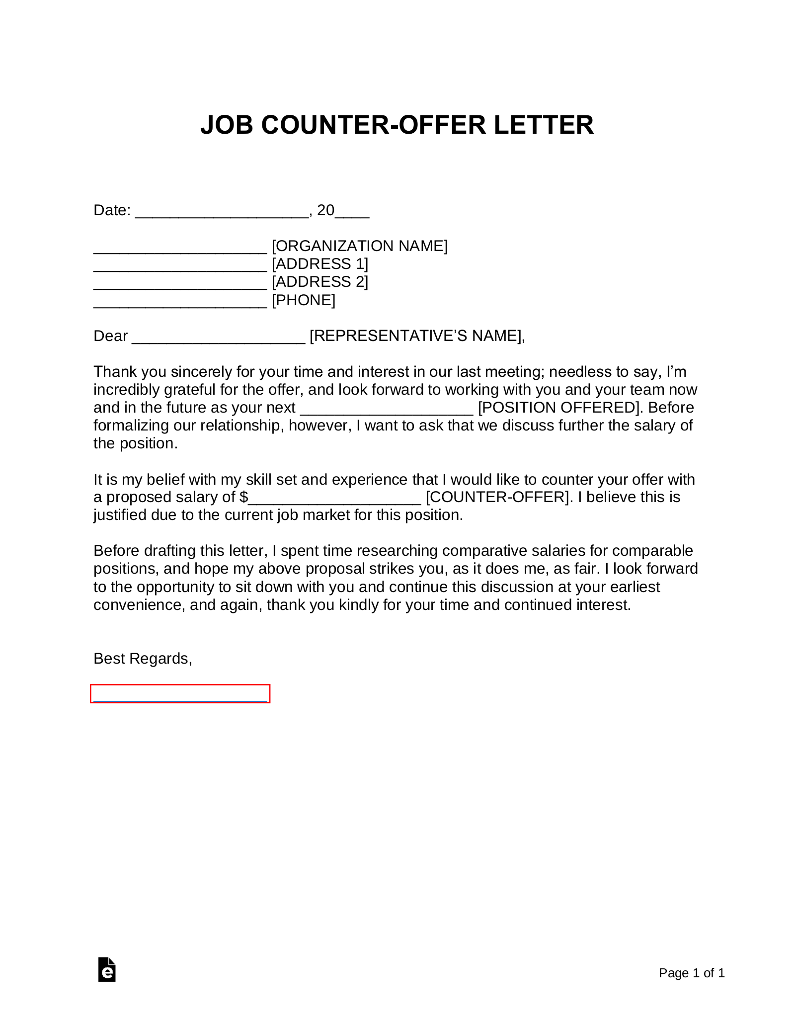 Template Counter Offer Letter Email To Employee Infoupdate org