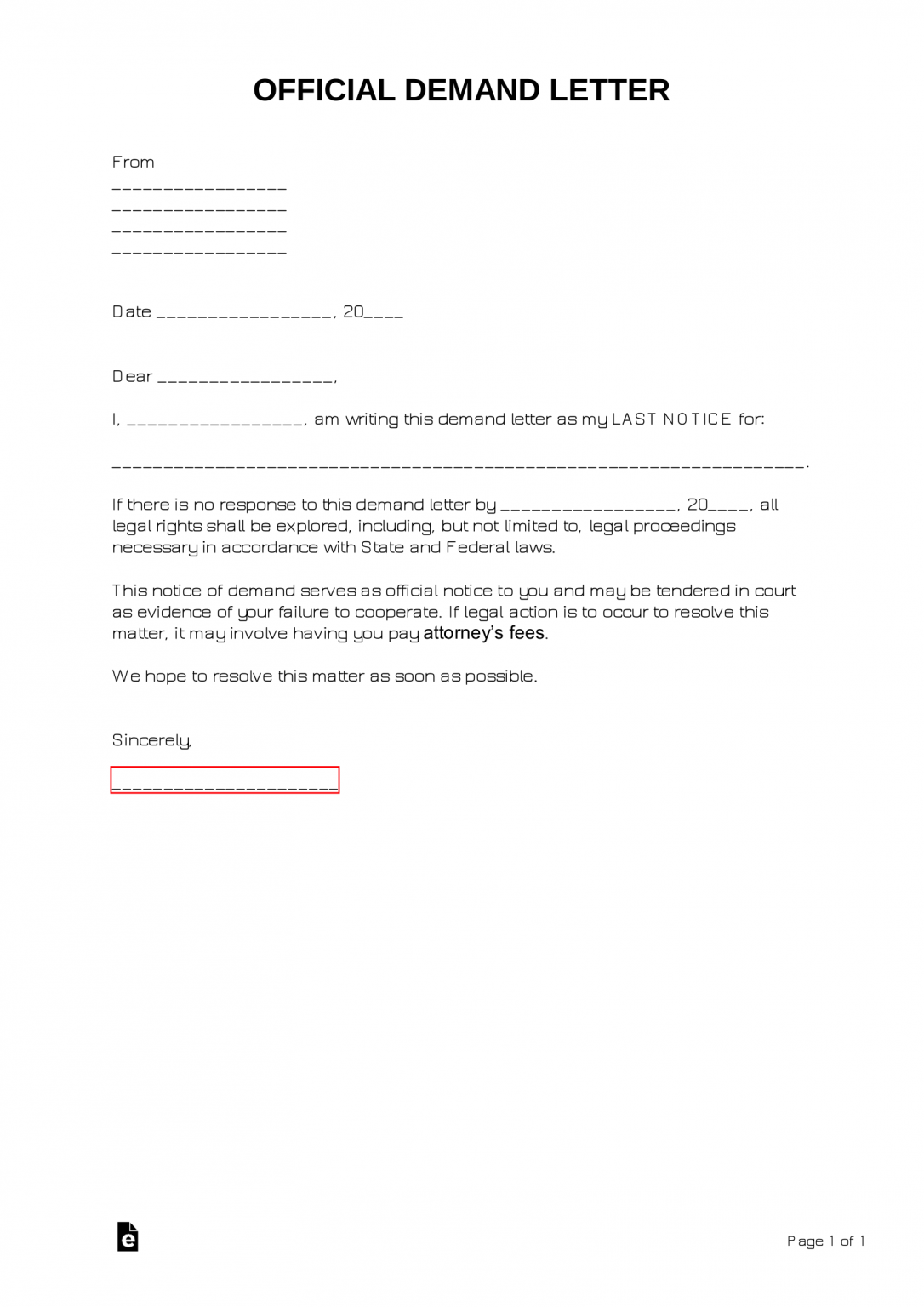 Free Demand Letter Templates 22 With Samples PDF Word EForms