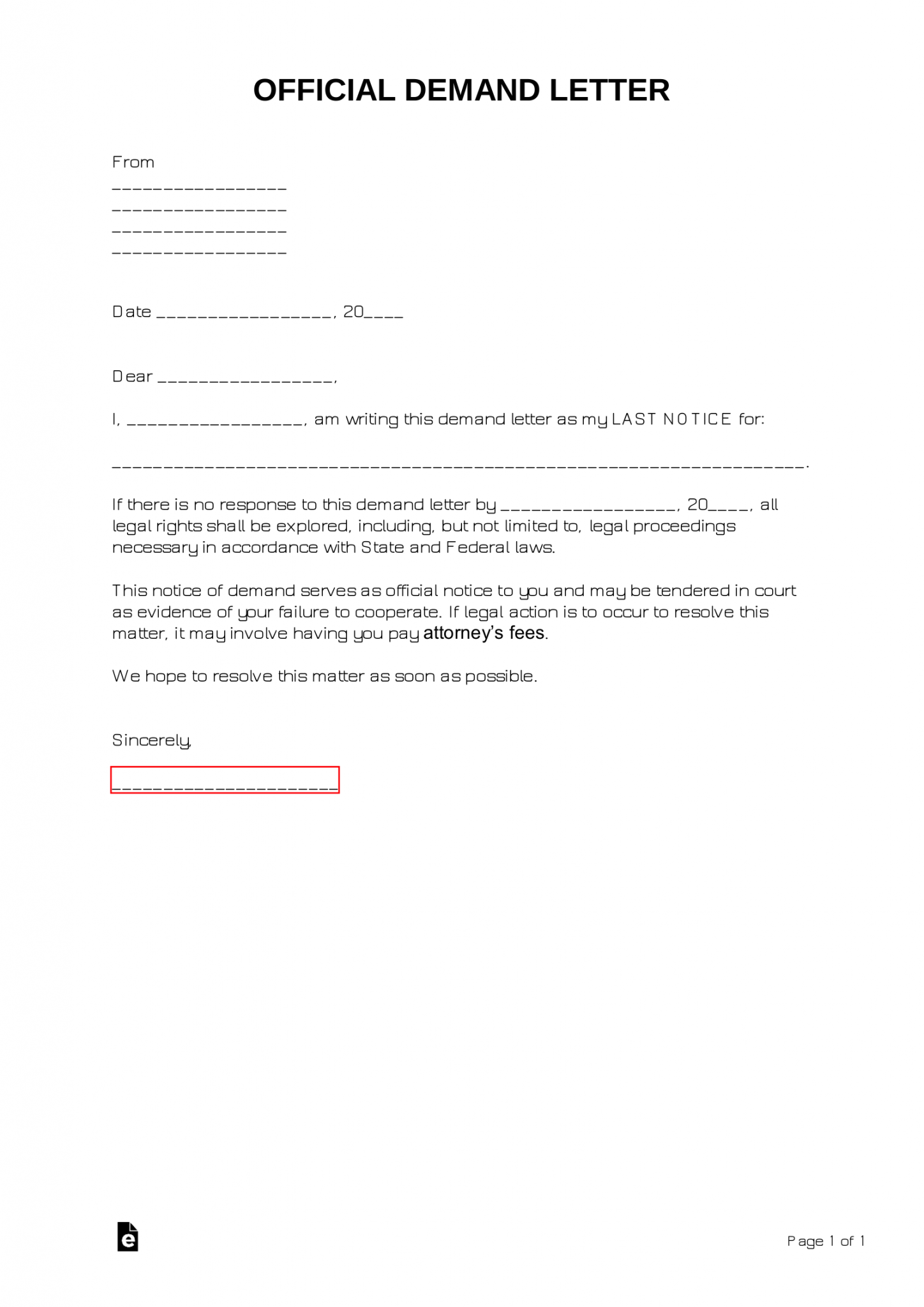 Free Demand Letter Templates (22) with Samples PDF Word eForms