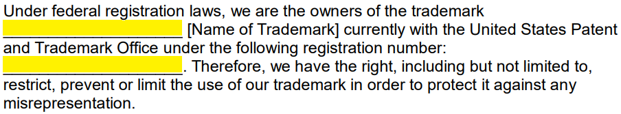 Free Trademark Infringement Cease And Desist Letter Pdf Word Eforms