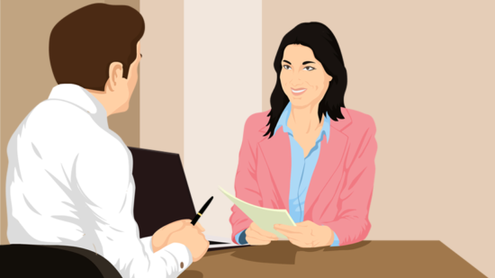 employer interviewing candidate for job 