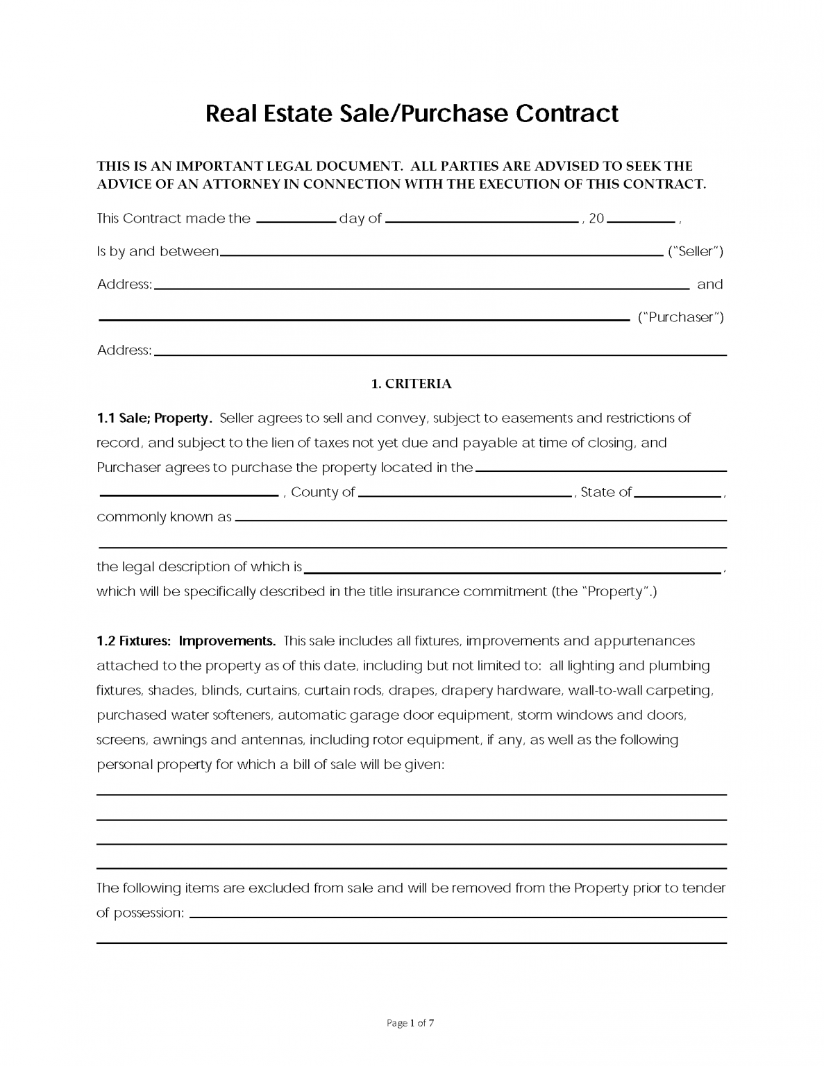 Free Michigan Residential Real Estate Purchase and Sale Agreement - PDF | Word – eForms