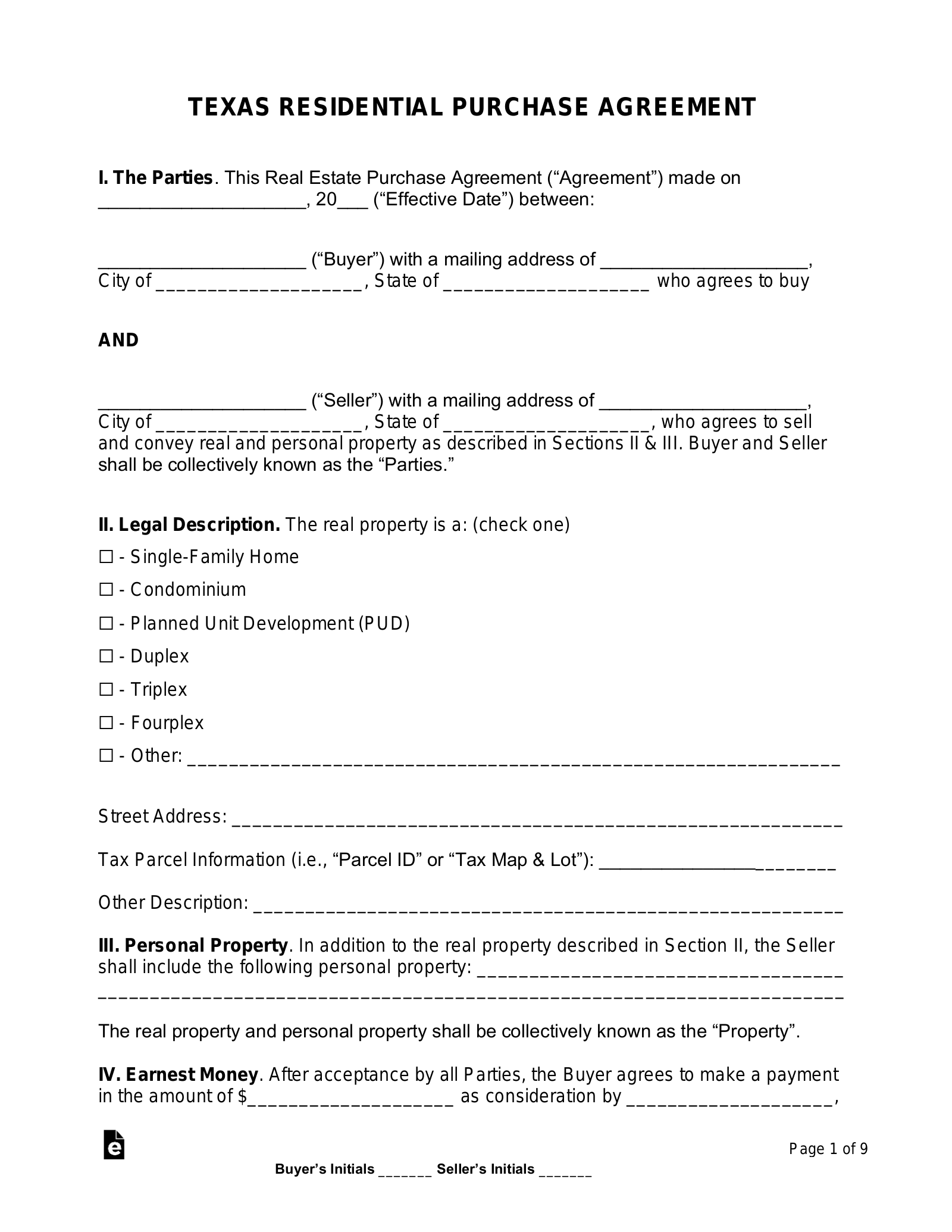 free-texas-residential-purchase-and-sale-agreement-pdf-word-eforms