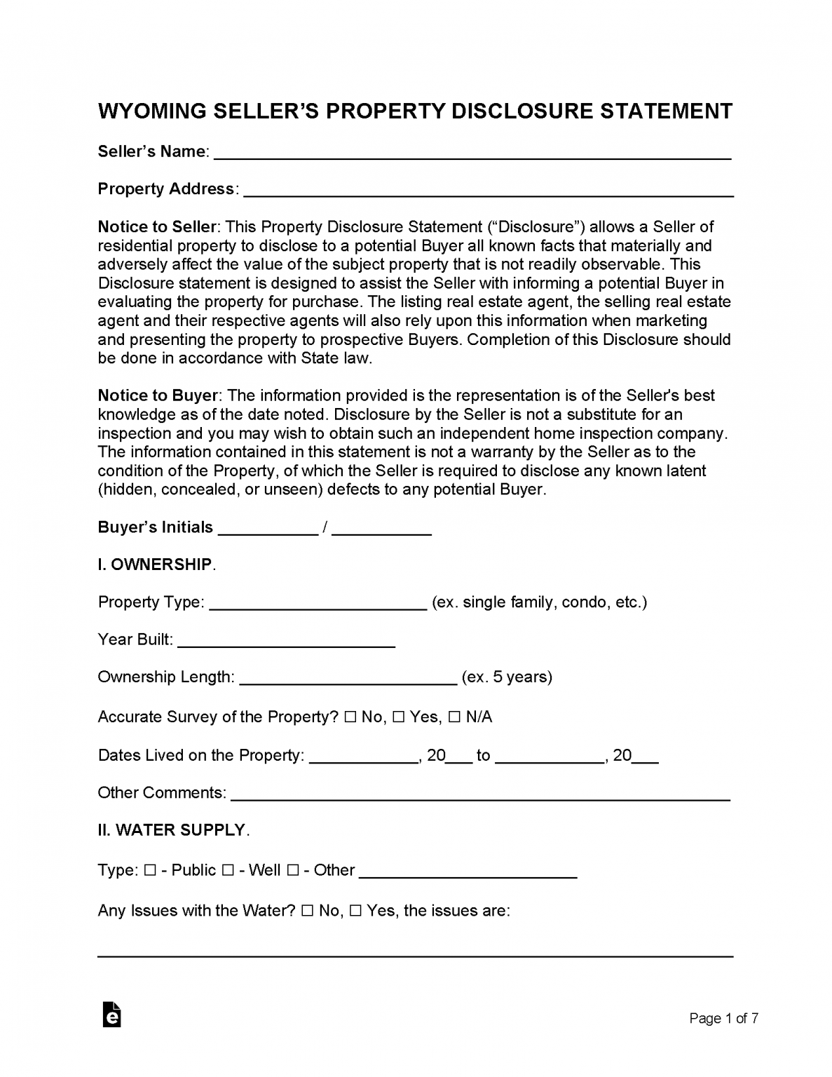 Free Wyoming Residential Purchase Agreement Template PDF Word eForms