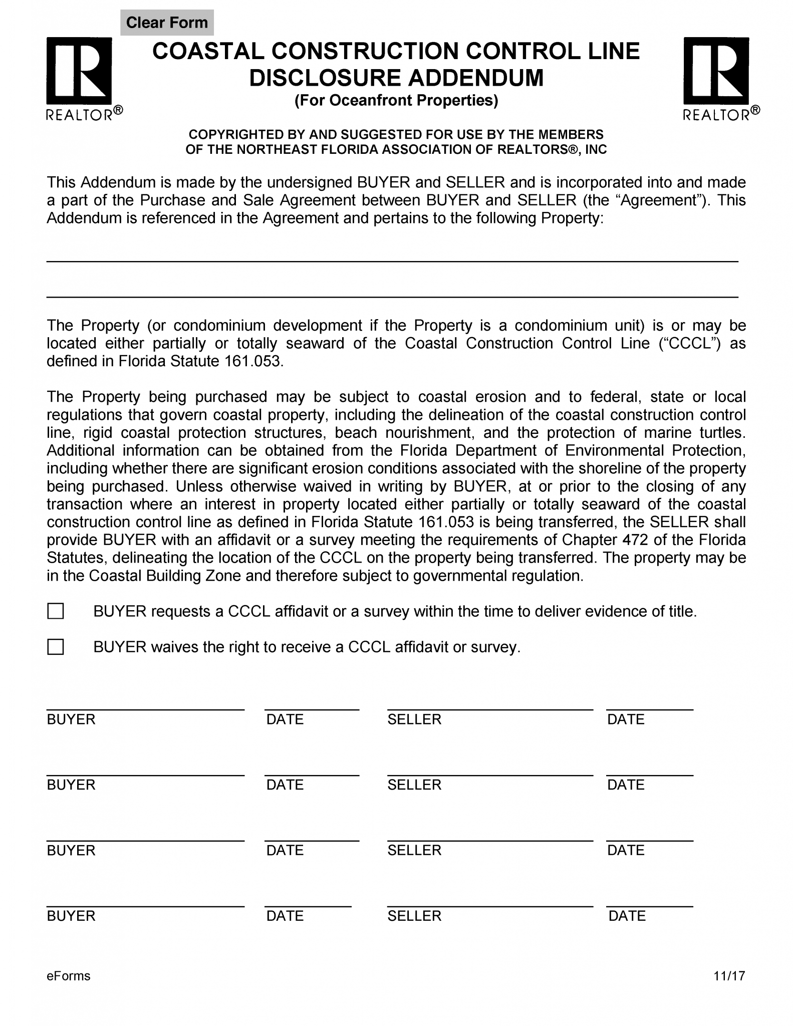 Free florida residential purchase agreement template pdf word eforms
