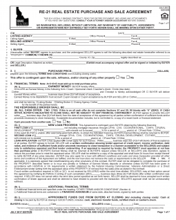 Free Idaho Residential Purchase and Sale Agreement - PDF | Word – eForms