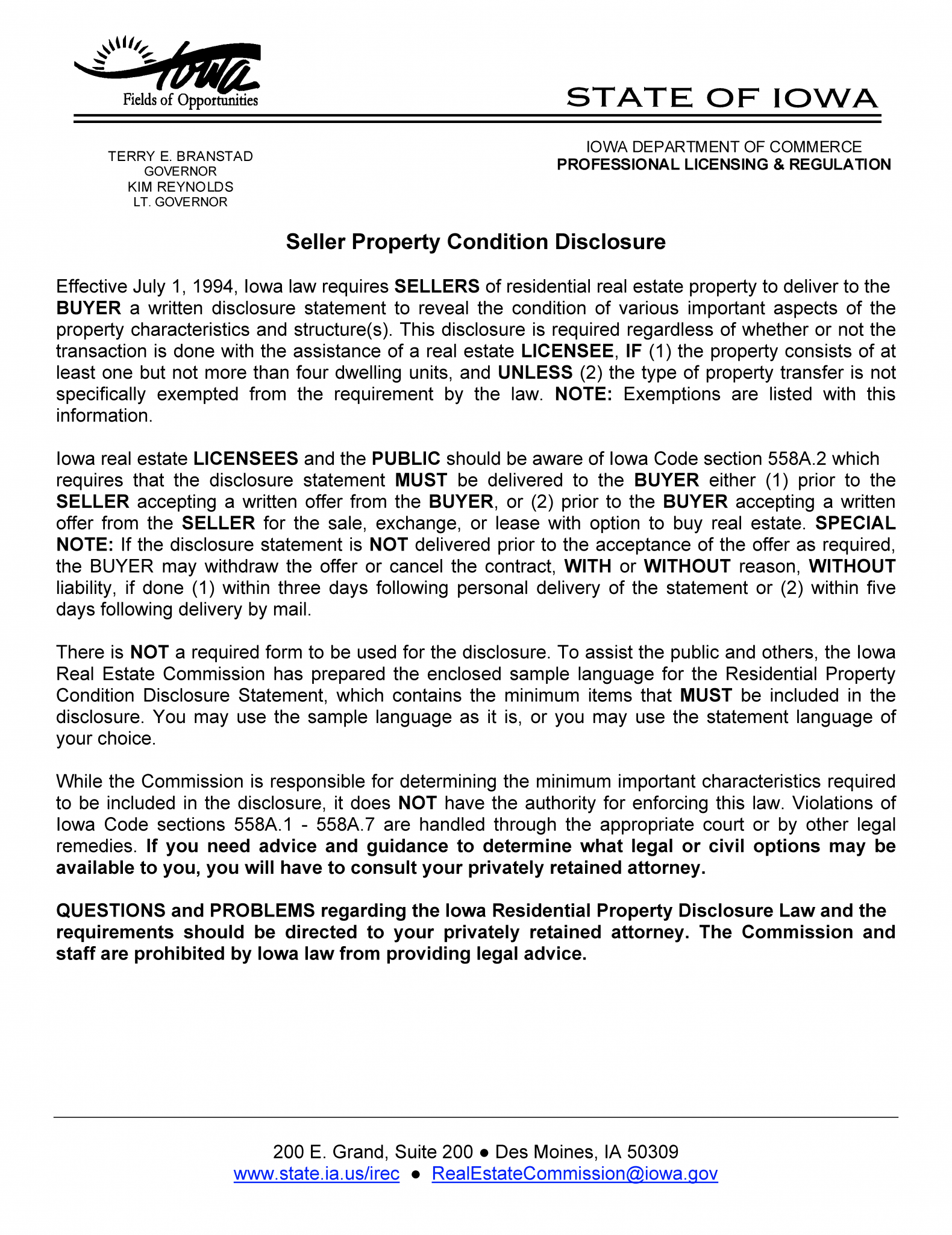 Free Iowa Residential Purchase Agreement Template PDF Word eForms