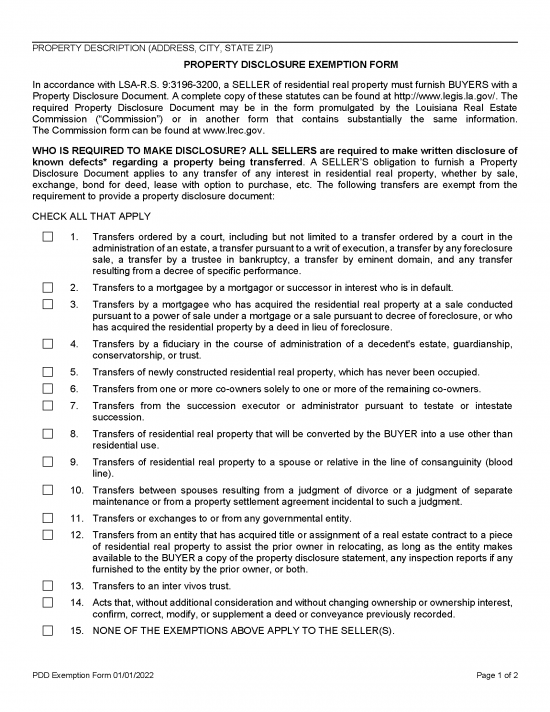 Free Louisiana Residential Purchase Agreement Template - PDF | Word ...