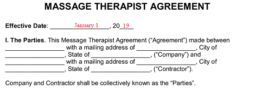 Free Massage Therapist Contractor Agreement - PDF | Word – eForms