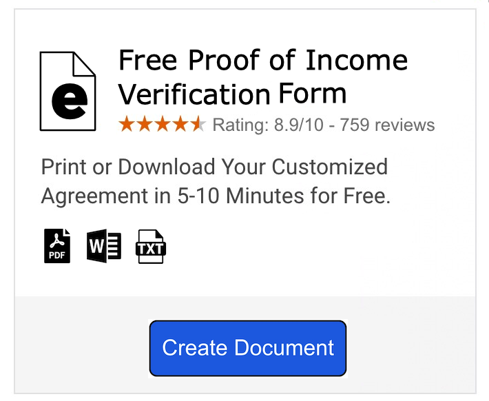 Proof Of Income Letter from eforms.com