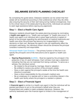 Delaware Estate Planning Checklist