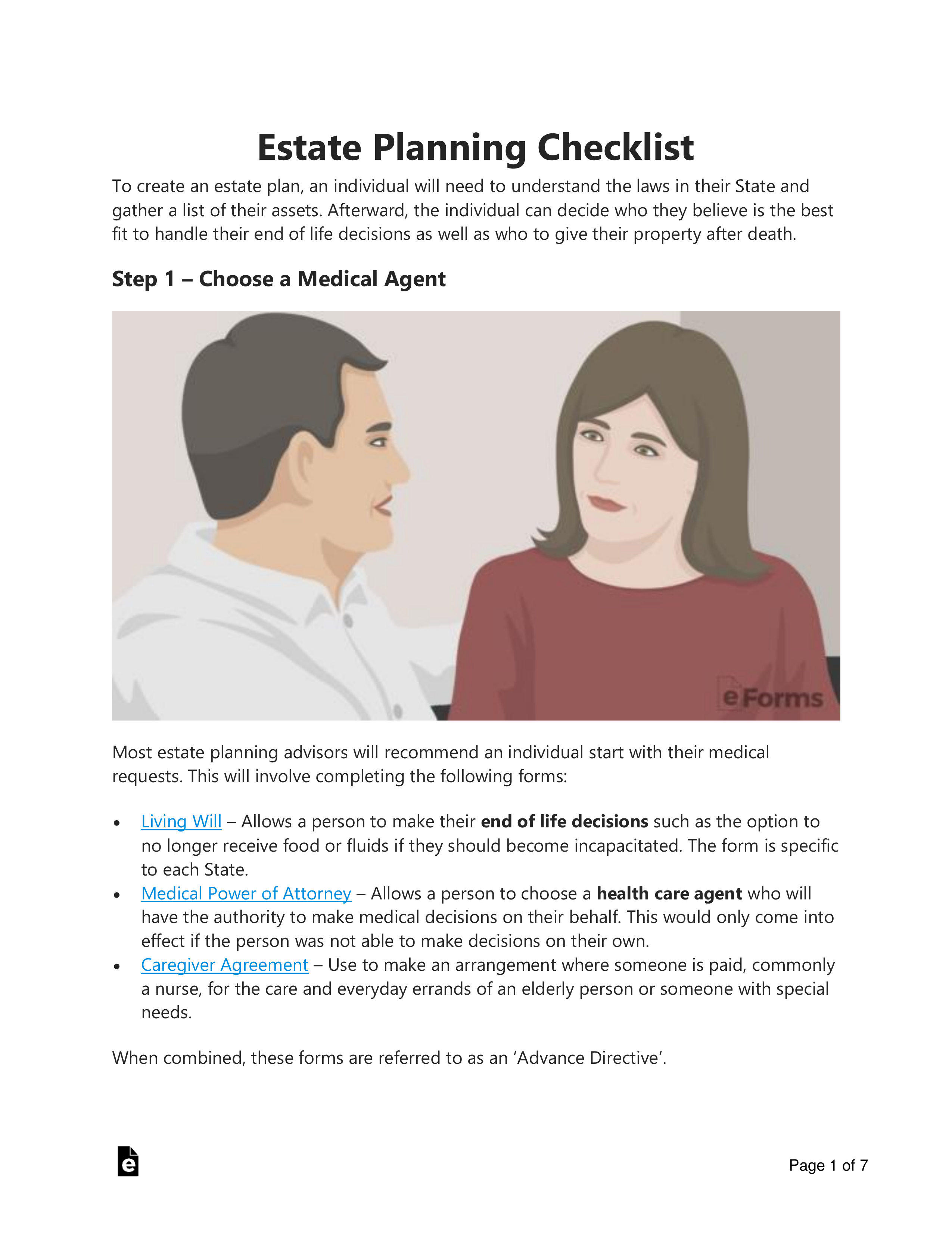 Free Estate Planning Checklist PDF Word EForms