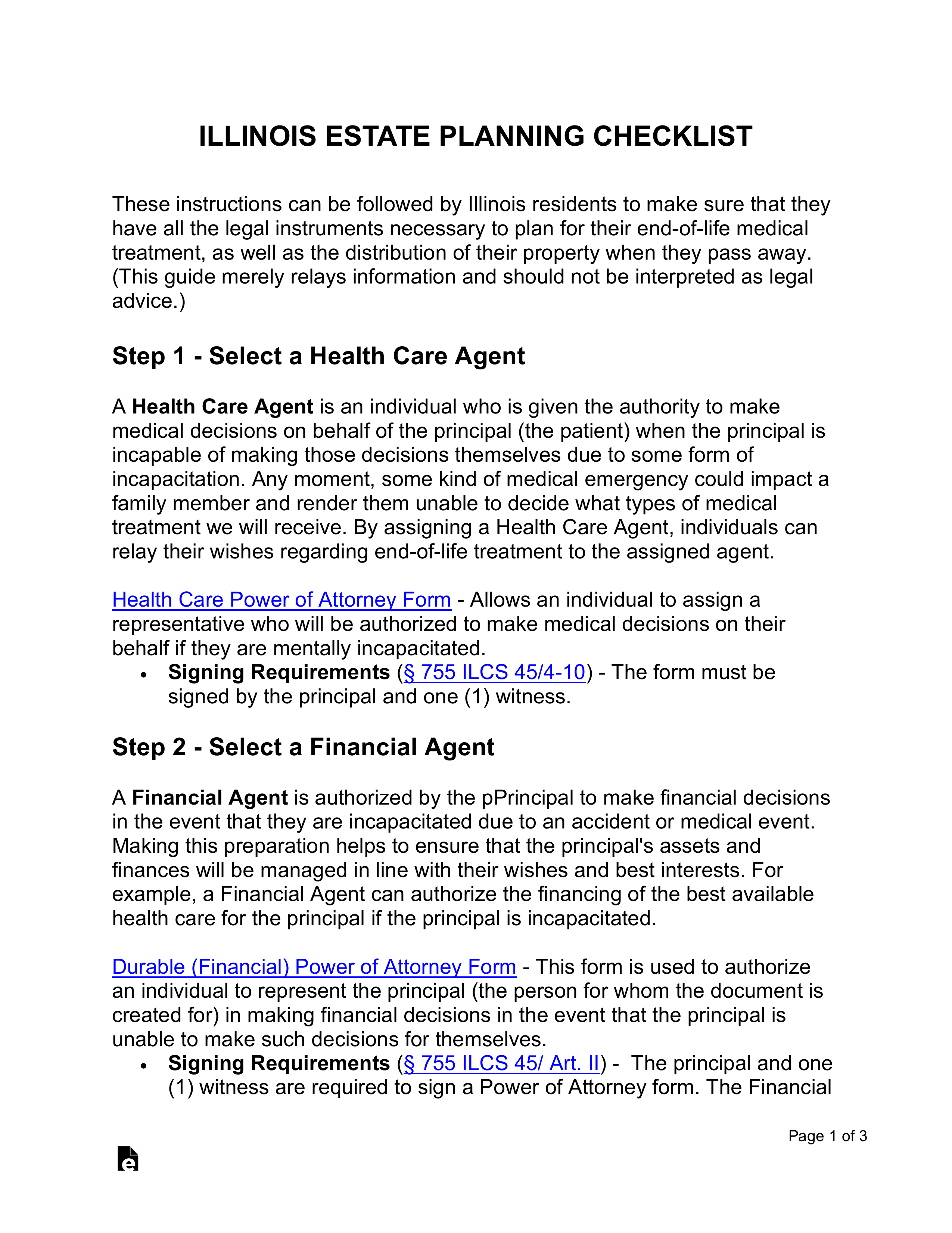 Illinois Estate Planning Checklist