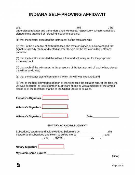 Free Illinois Self Proving Affidavit Form Pdf Word Eforms Porn Sex Picture 0374