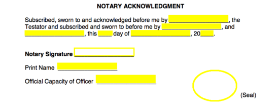 does a will have to be notarized to be legal in california