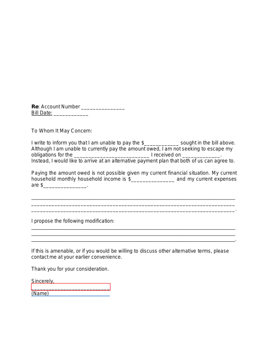 Free Medical Hardship Letter Sample Pdf Word Eforms 8684