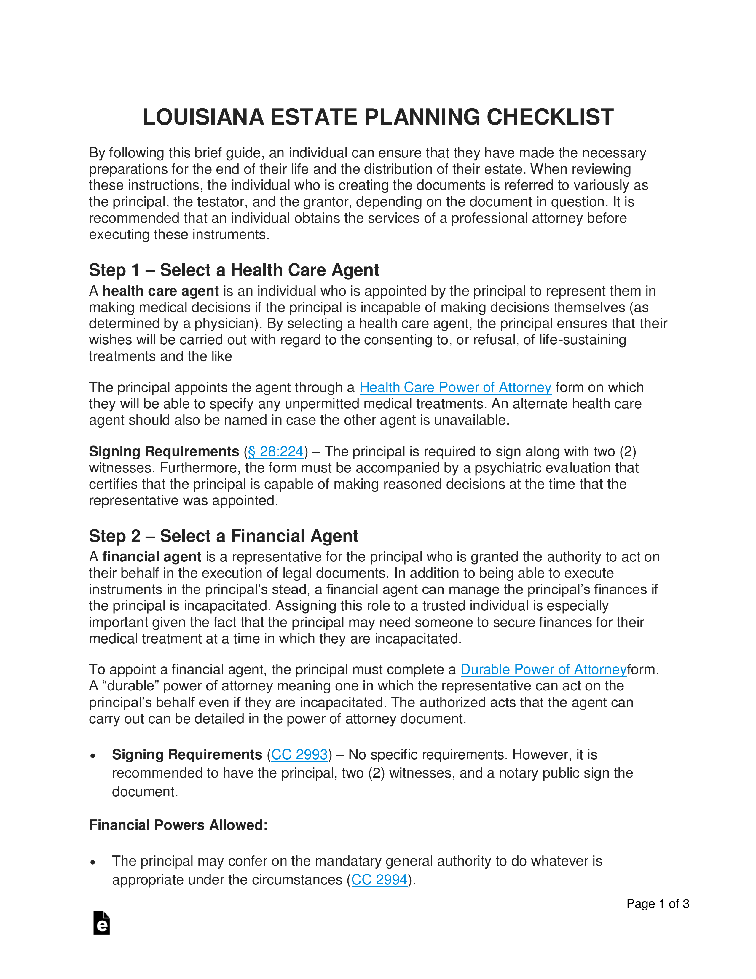 estate planning checklist doc