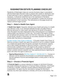 Washington Estate Planning Checklist