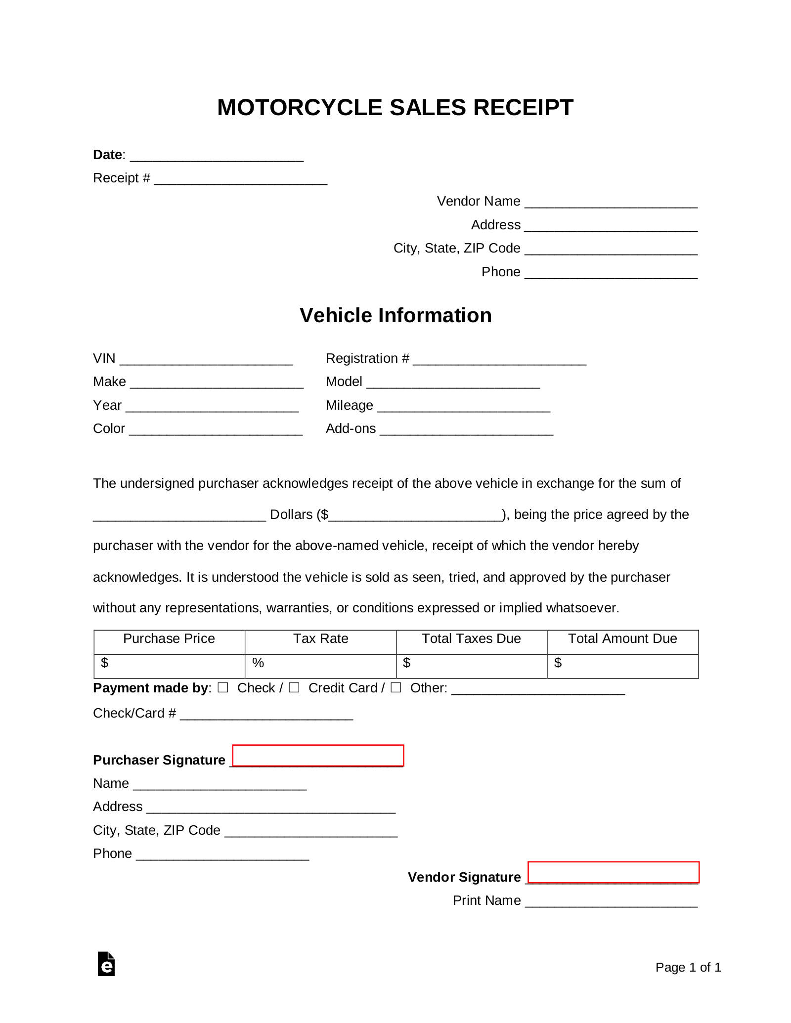 Bicycle Rental Agreement Template