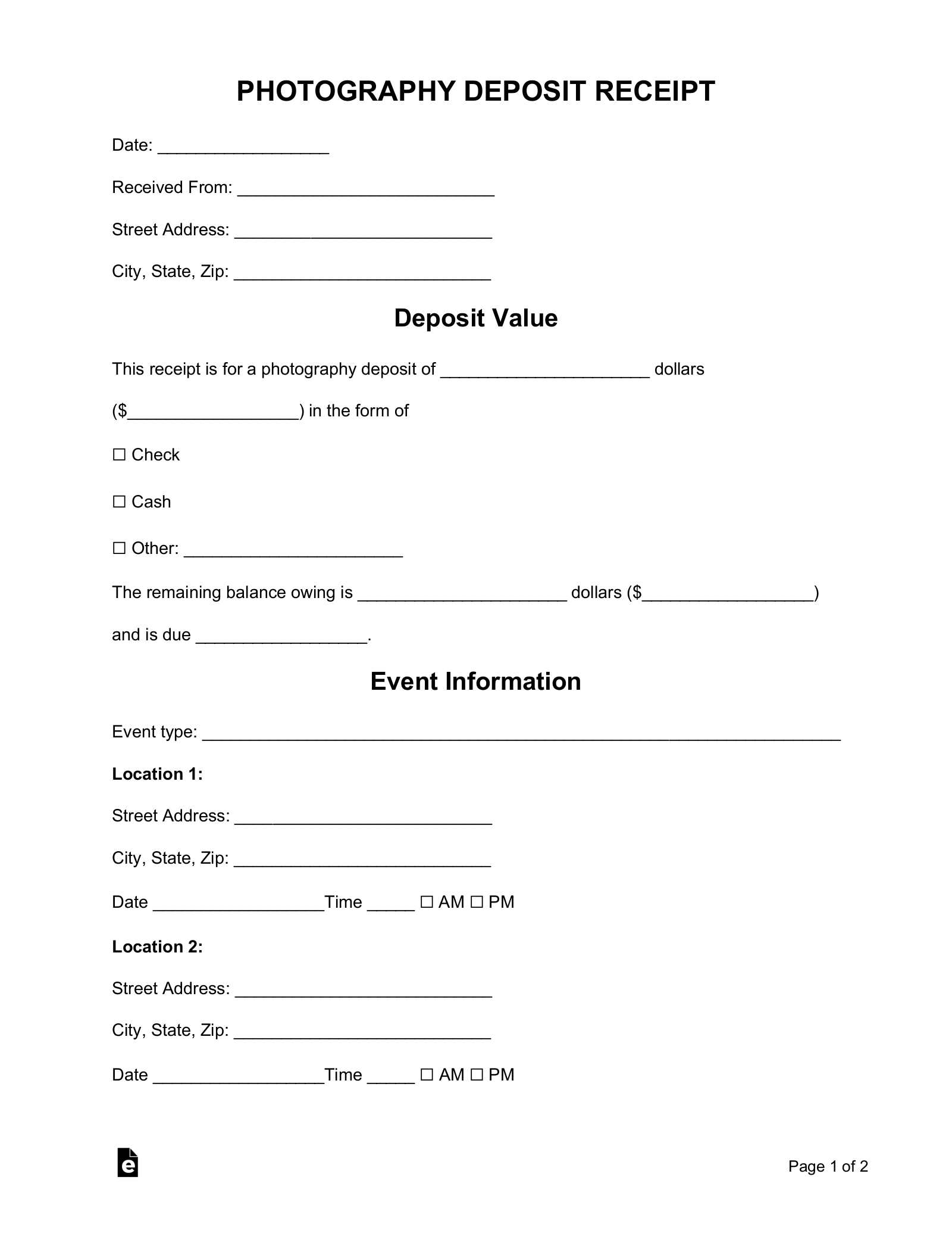 free photography invoice template pdf