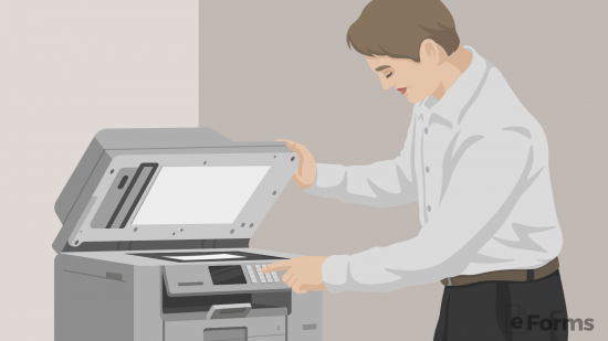 person using copy machine to scan receipt
