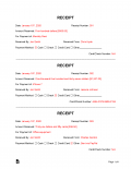 Free Receipt Book Templates | Print 3-Receipts per Page - PDF | Word ...