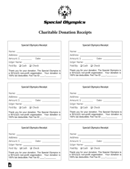 Special Olympics Donation Receipt Template