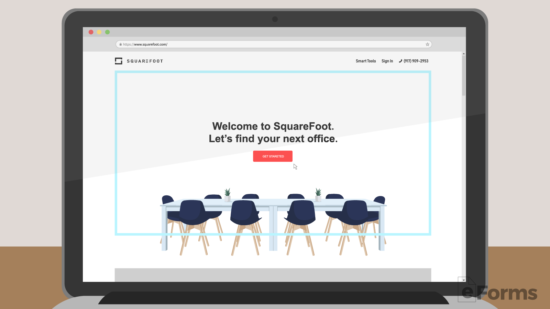 browser showing squarefoot.com homepage