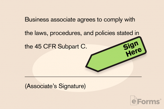 section of contract showing line for associate's signature
