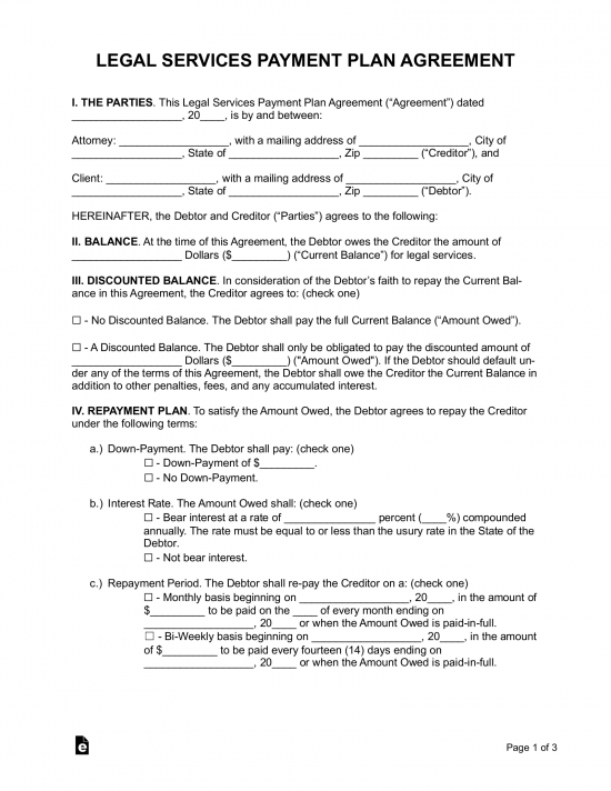 Debt Agreement Templates