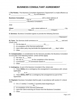 Business Consultant Agreement Template