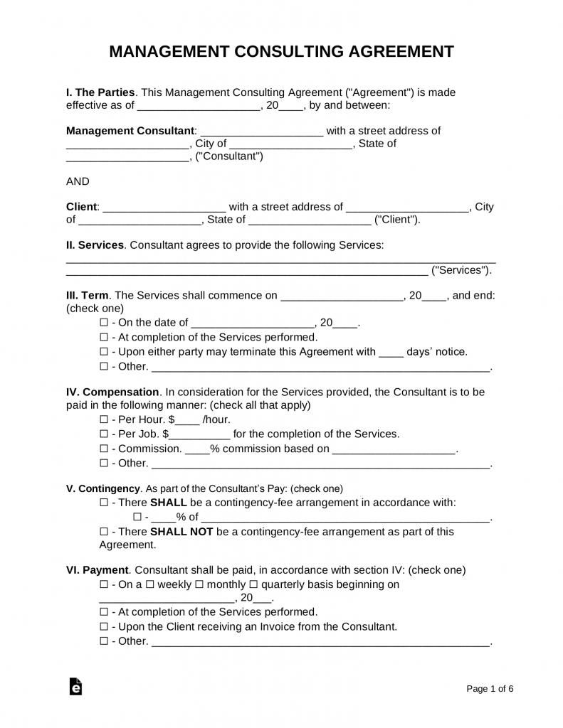 Management Consultant Agreement